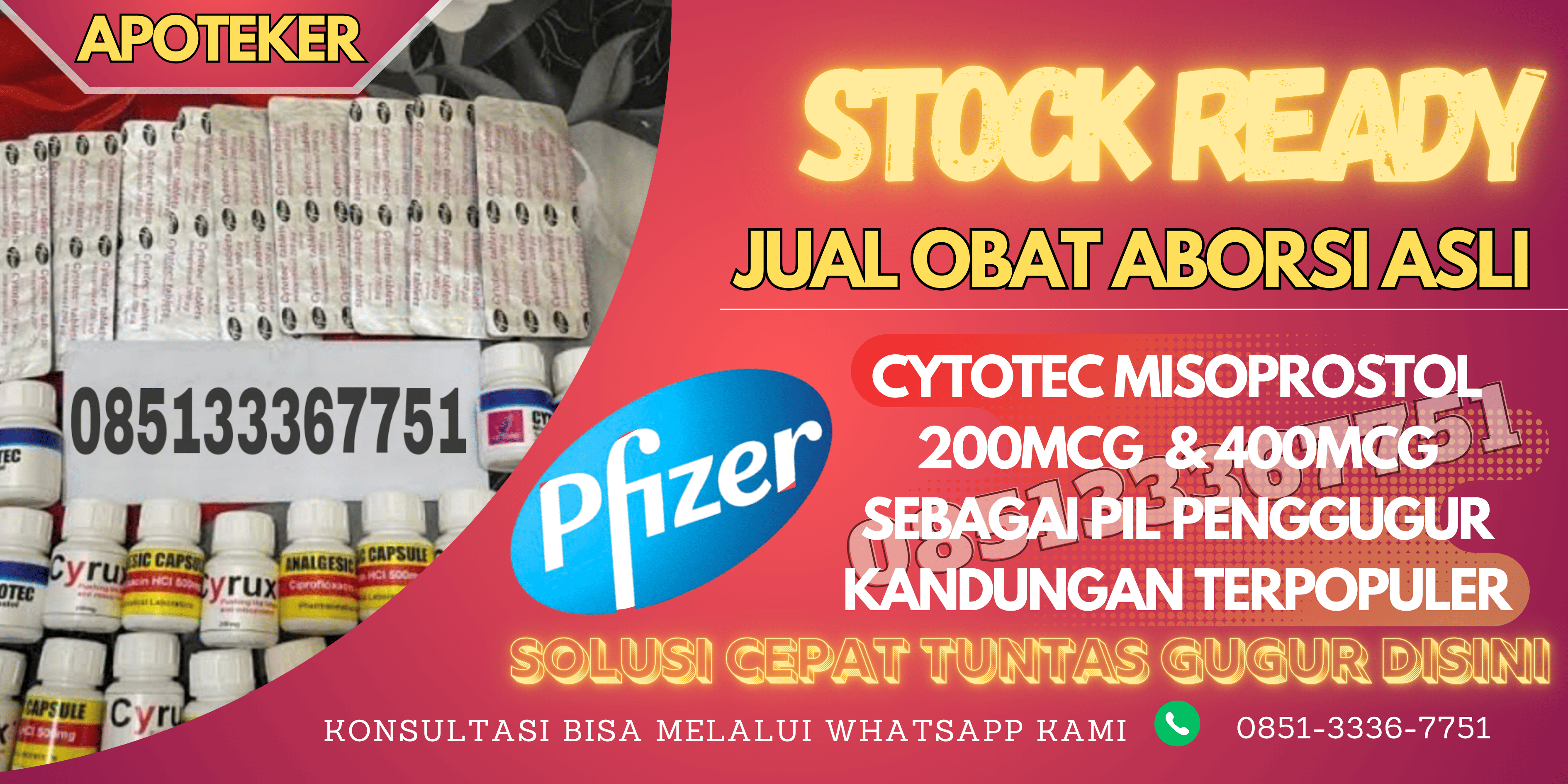 Apotik Jual Obat Aborsi Cytotec Misoprostol 200mcg ( COD ) Batang 085133367751 Obat Penggugur Kandungan Di Batang